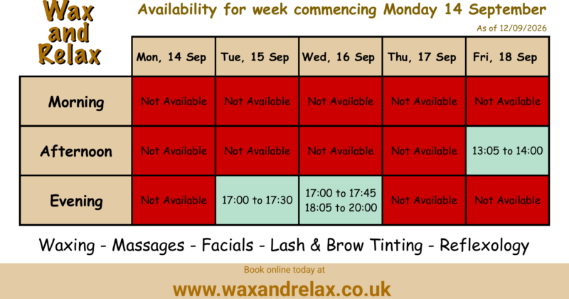 Your weekly dose of pampering at Wax & Relax awaits! ✨